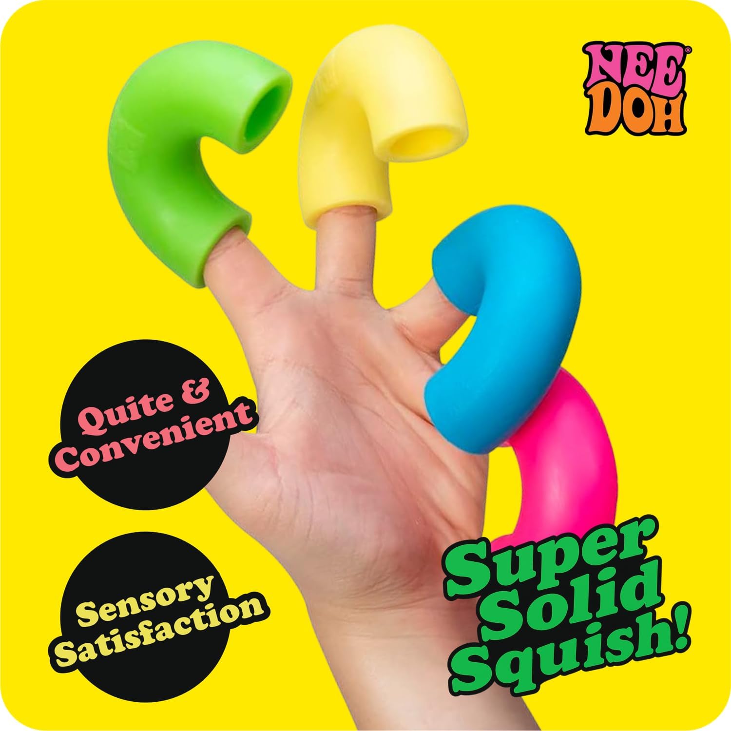 Schylling NeeDoh Mac ‘N- Squeeze - Sensory Squeeze Toy - Contains 4 Squishy Noodles - 3 Wide - Color May Vary (Pack of 1) - Image 8